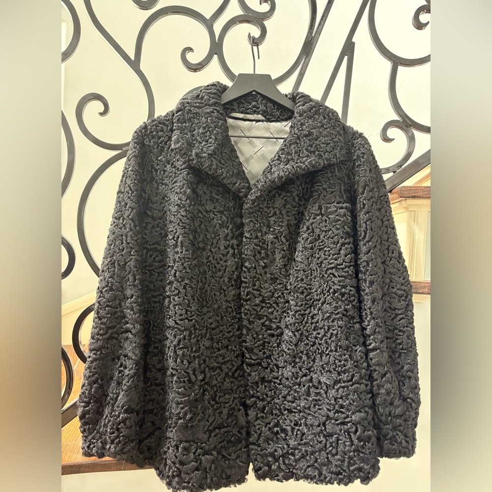 Luxurious Black Persian Lamb Coat M